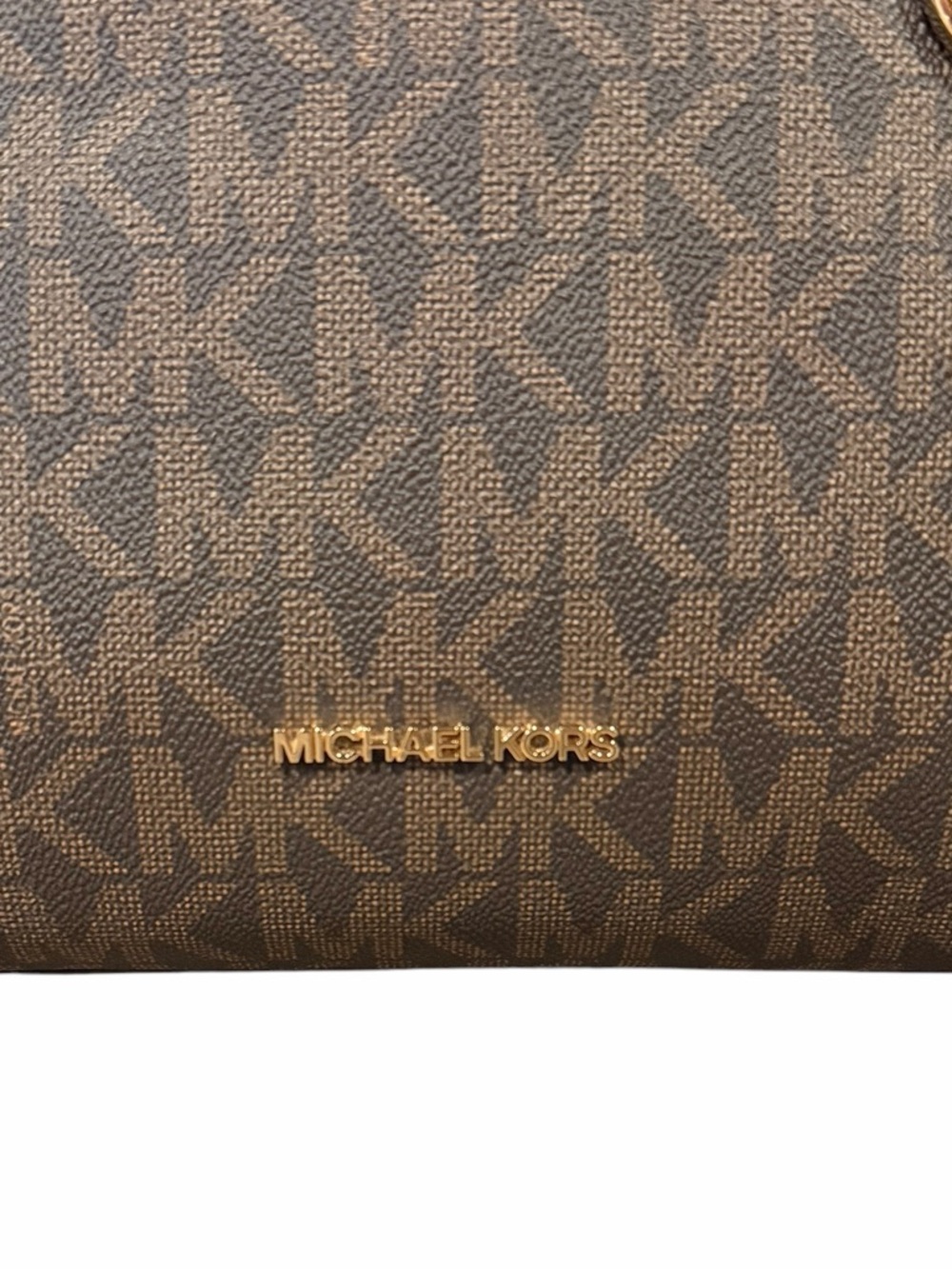 Michael Kors Jet Set Brown Monogram Coated Canvas Tote Bag - Picture 3 of 14